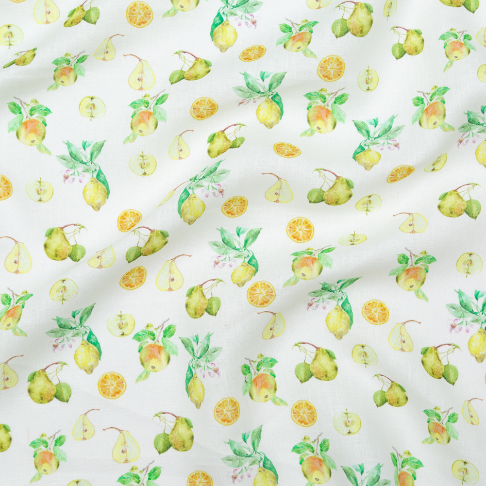 Pears, Oranges and Lemons Printed Linen Woven