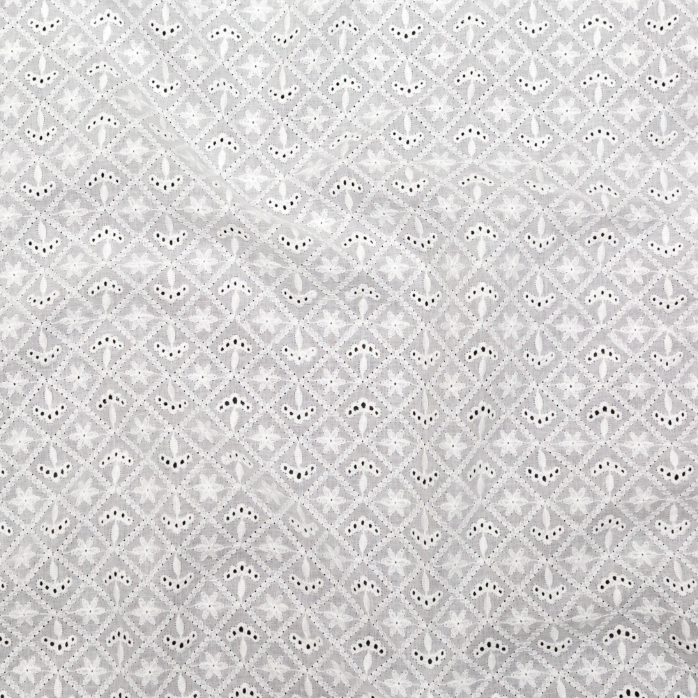 Off-White Diamond Embroidered Cotton Eyelet