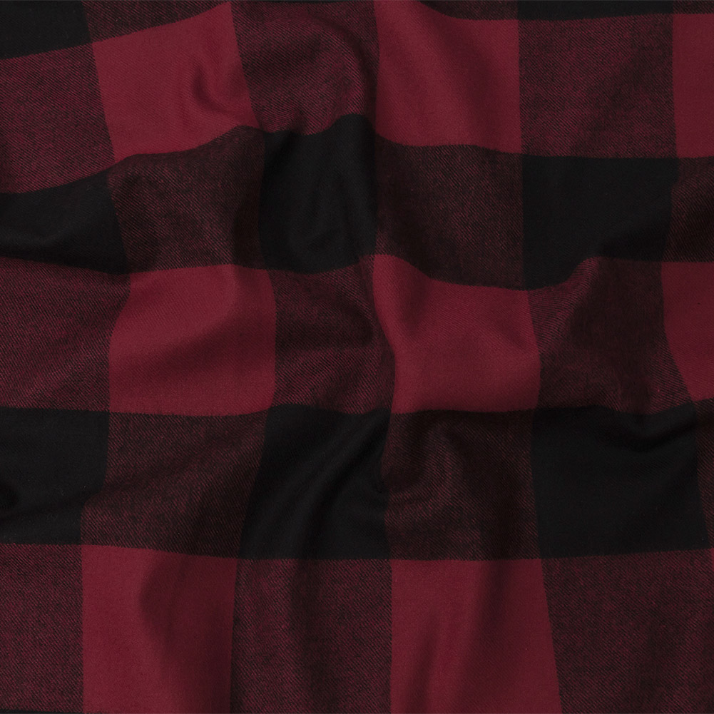 Seco Black and Red Buffalo Check Cotton Flannel