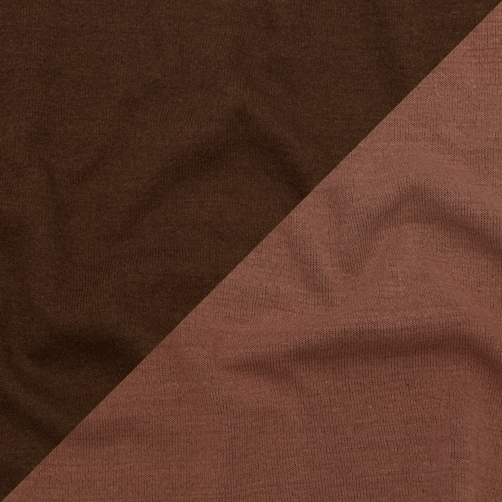 Italian Rose Dawn and Brown Reversible Wool Double Knit