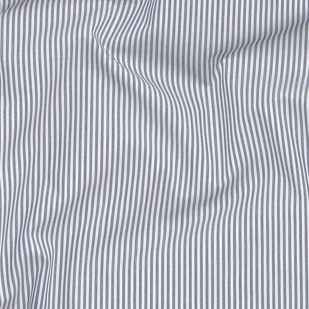 Premium Classic Blue and White Checkered Stripes Dobby Cotton Shirting