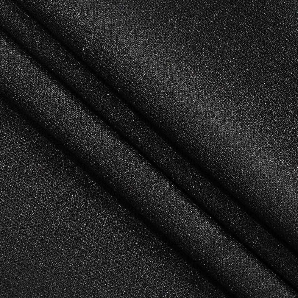 Premium Luca Black Polyester Pongee Knit Lining - Folded