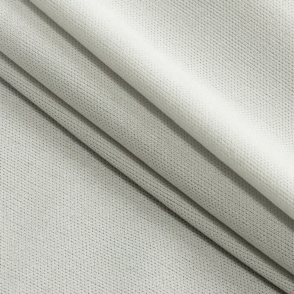Premium Luca Light Gray Polyester Pongee Knit Lining - Folded