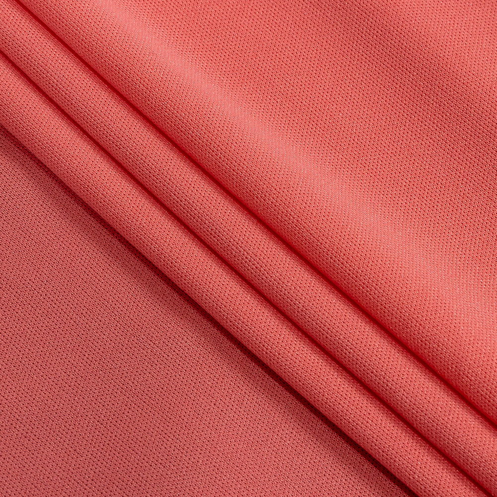 Premium Luca Strawberry Pink Polyester Pongee Knit Lining - Folded