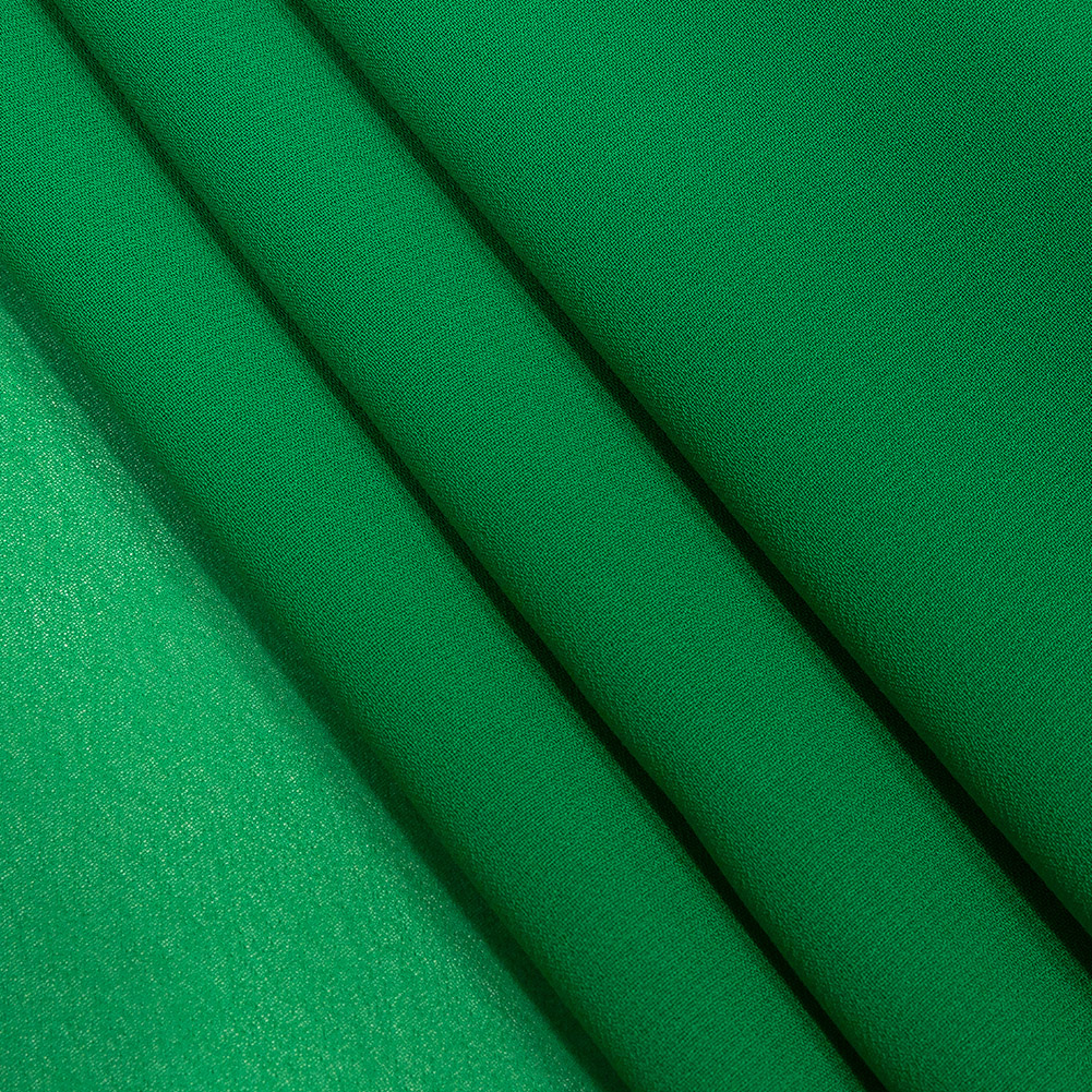 Lux Esma Kelly Green Multi-Twist Polyester Chiffon - Folded