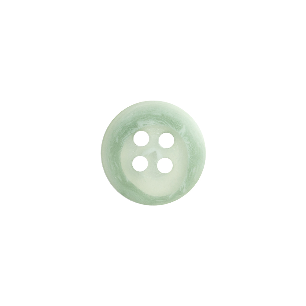 Transparent and Peridot Swirl 4-Hole Low Convex Button - 20L/12.5mm