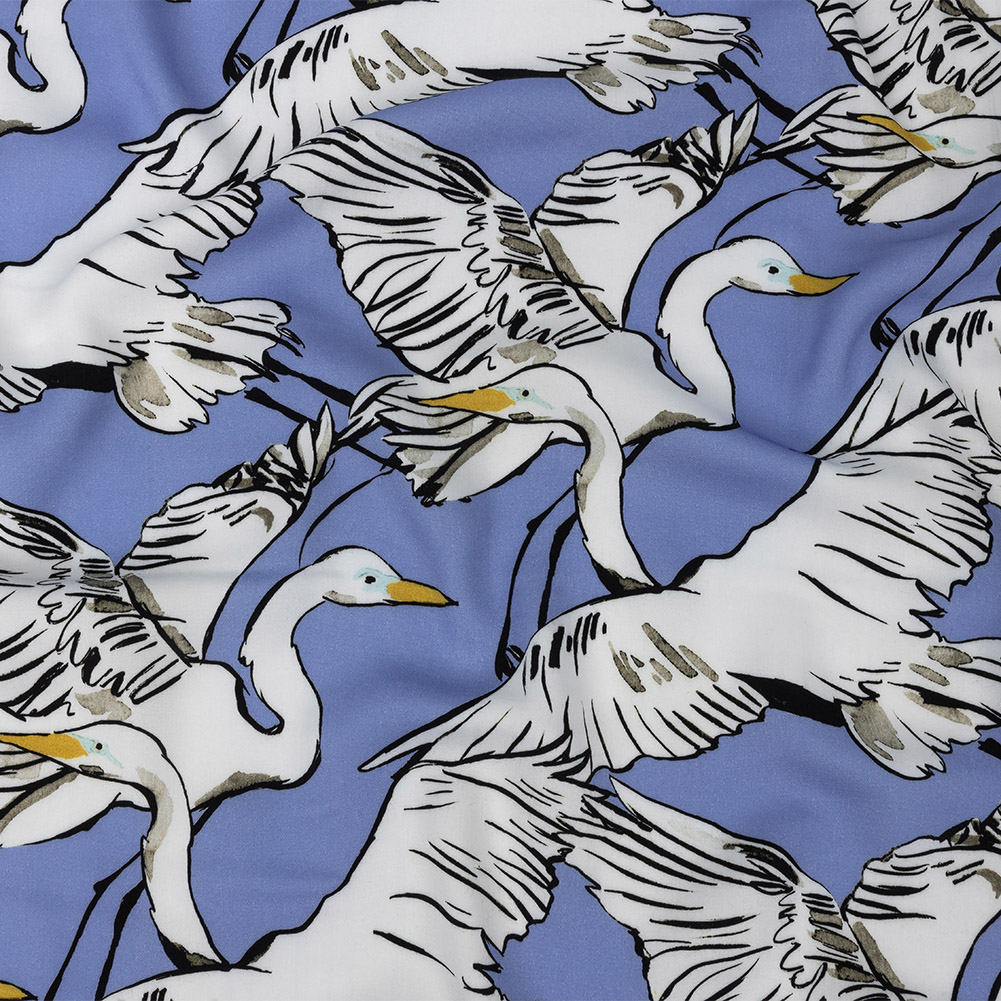 Mood Exclusive Soft Blue Fowl Weather Friends Rayon Batiste