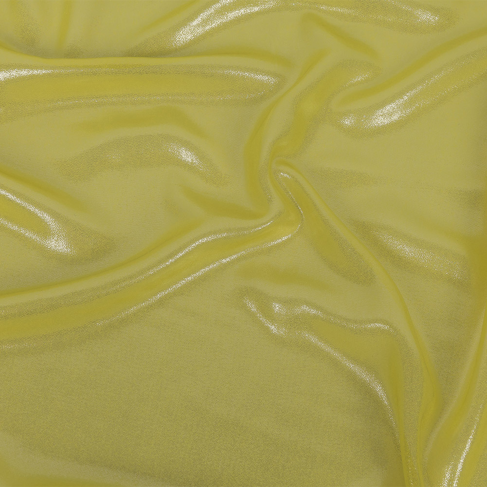 Metallic Luxe Lemon Liquid Sheen Polyester Chiffon