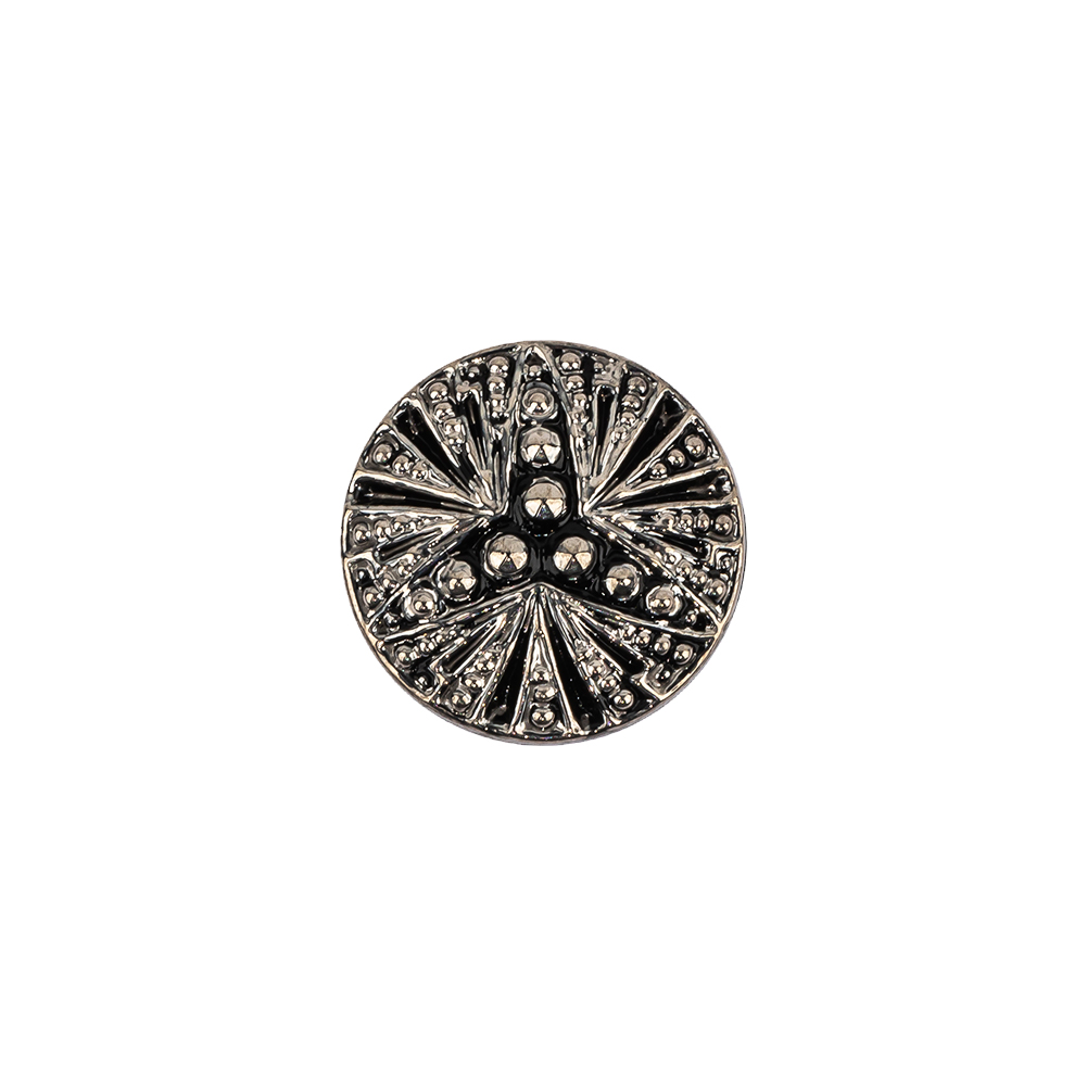 Vintage Gunmetal Classical Shank Back Glass Button - 22L/14mm