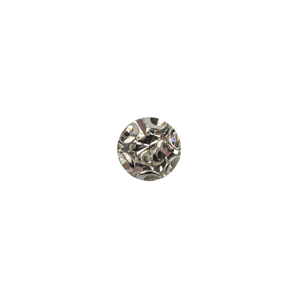Vintage Swarovski Crystal Rhinestone and Silver Edged Self Back Button - 12L/7.5mm