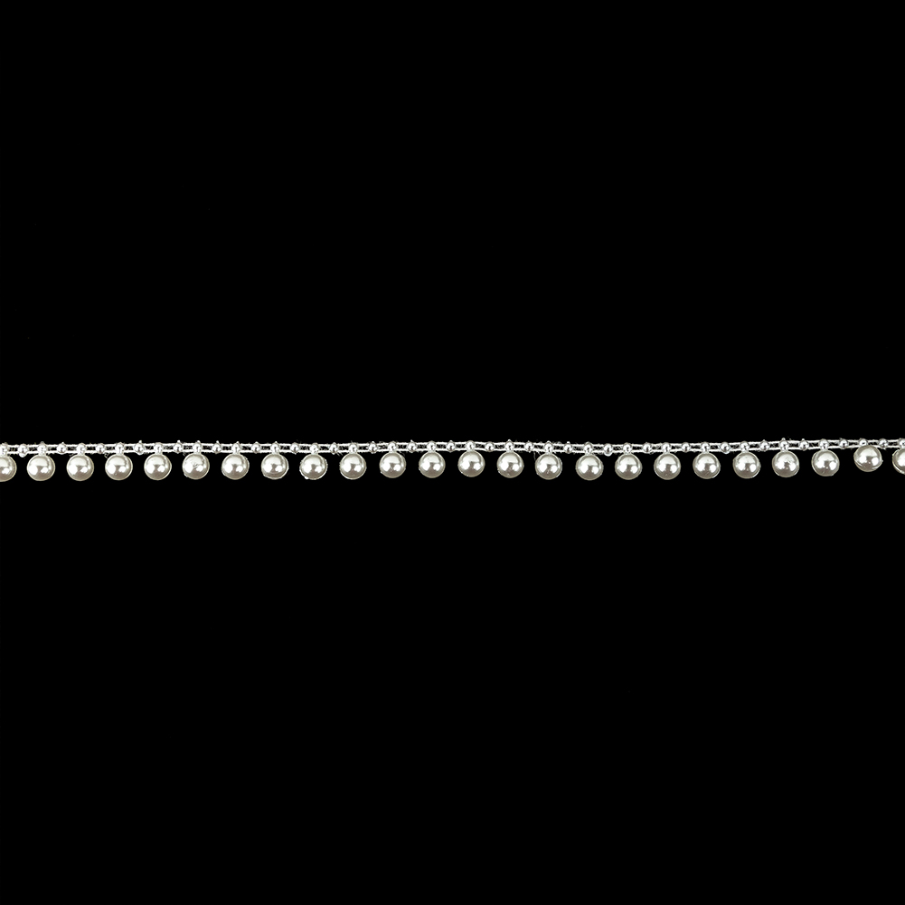 Vintage Antique White Pearl Beaded Fringe Trimming - 0.375