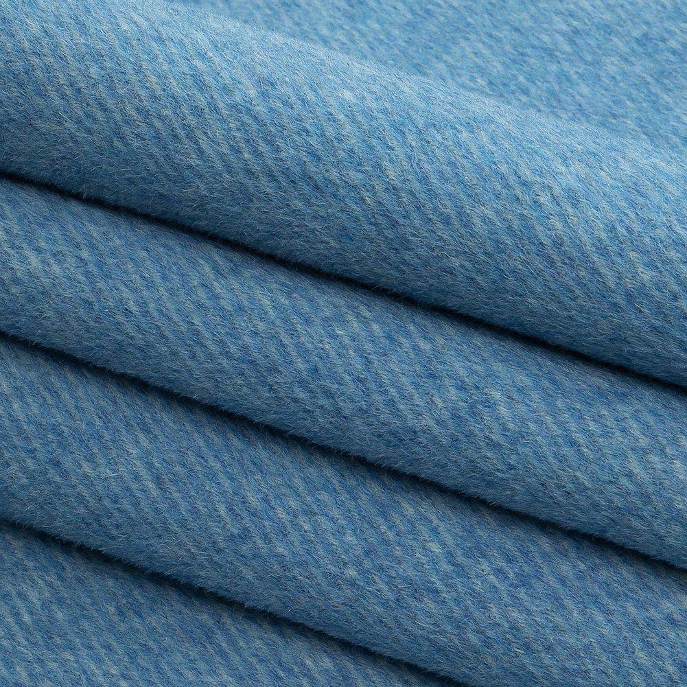 Powder Blue Twill Wool and Cashmere Double Cloth - Folded