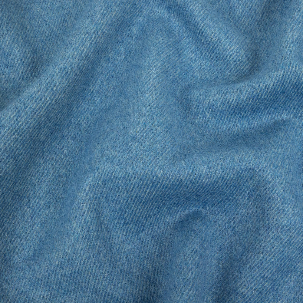 Powder Blue Twill Wool and Cashmere Double Cloth