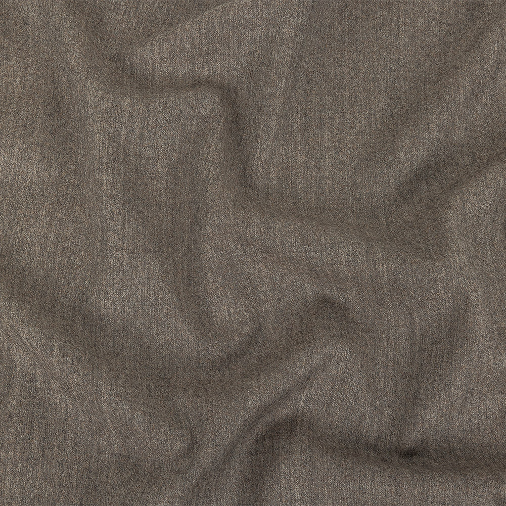 Italian Heathered Greige Super 110 Flannel Wool Suiting
