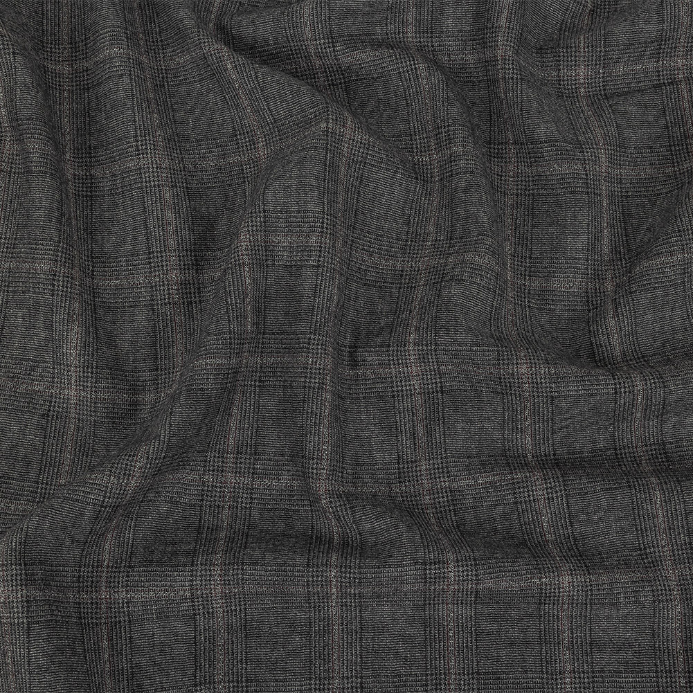 Italian Gray Glen Plaid Wool and Cashmere Suiting