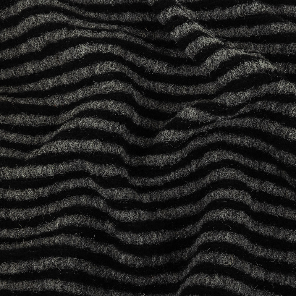 Black and Gray Bengal Stripes Fuzzy Wool Knit