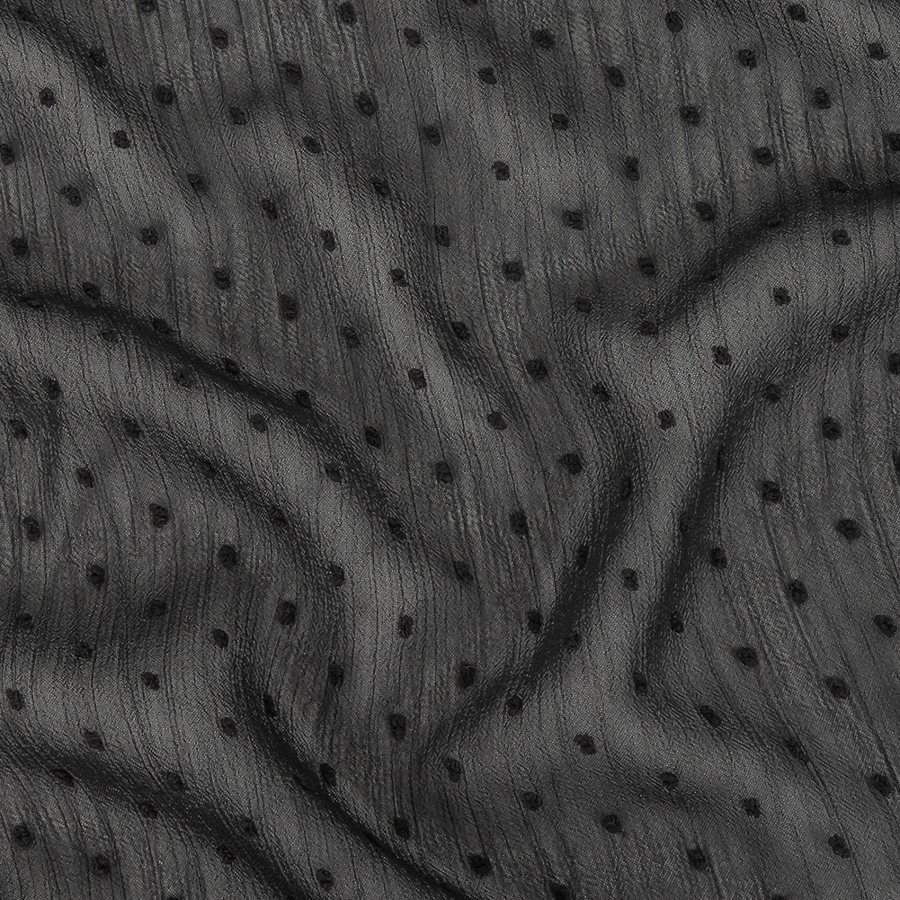 Zimmermann Black Flocked Polka Dots Crinkled Polyester Georgette