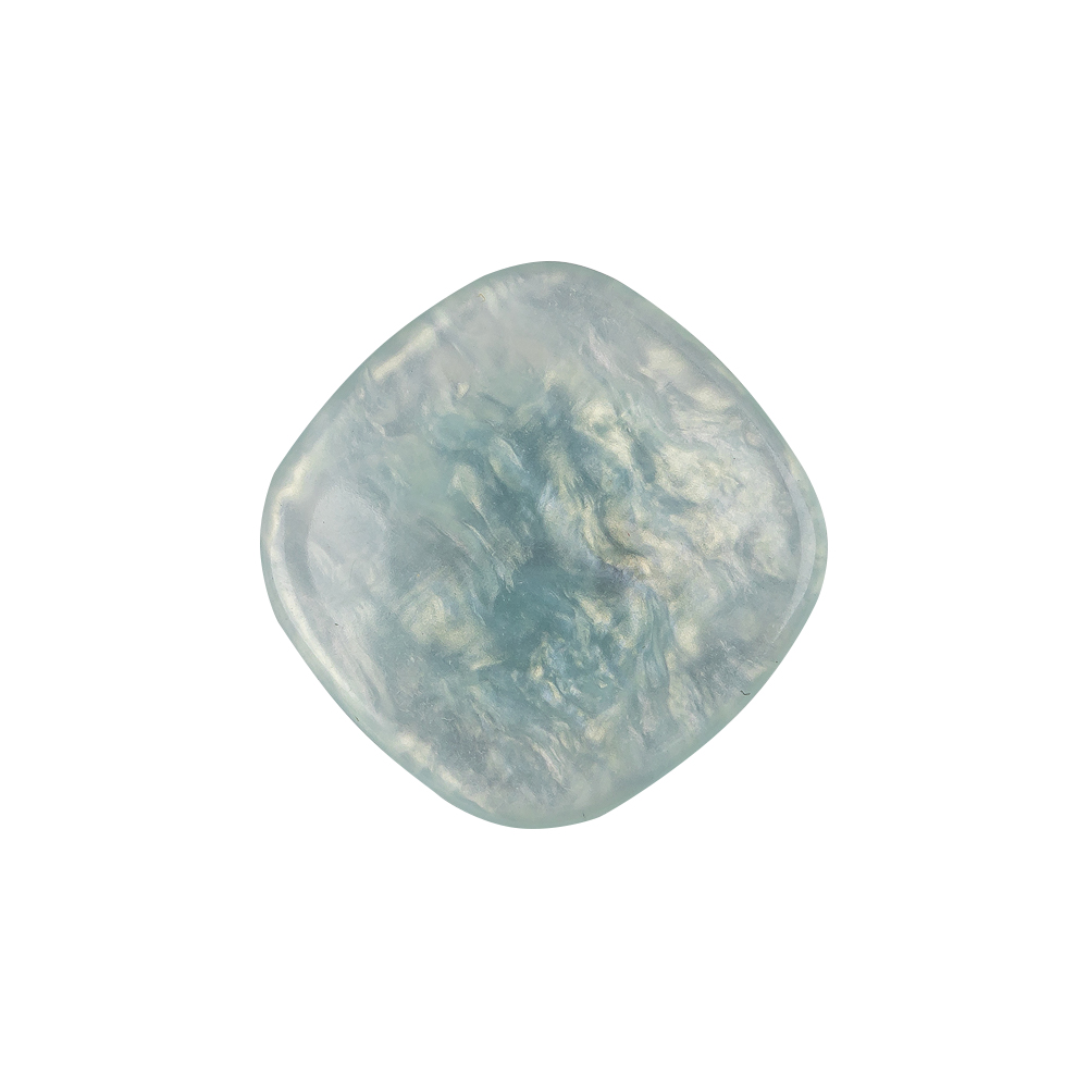 Powder Blue Iridescent Rounded Square Self Back Plastic Button - 36L/23mm