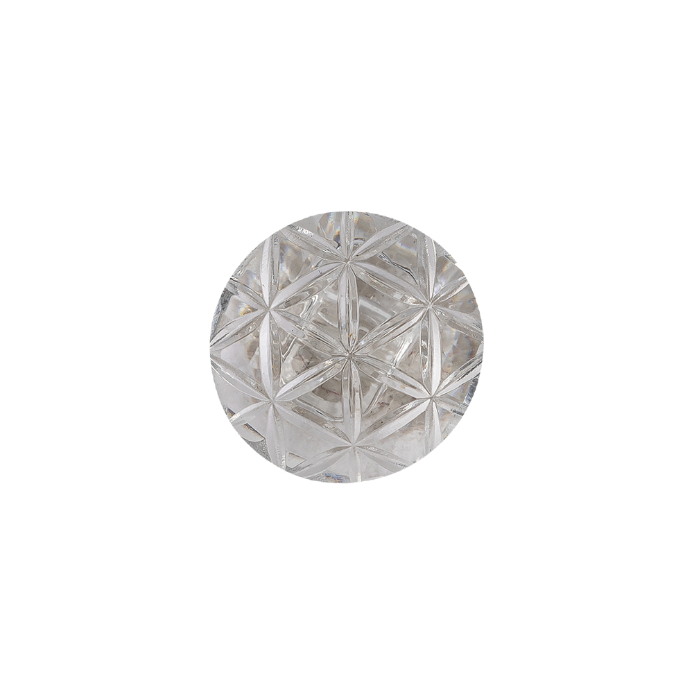 Italian Transparent Geometric Shank Back Dome Shaped Plastic Button - 24L/15mm