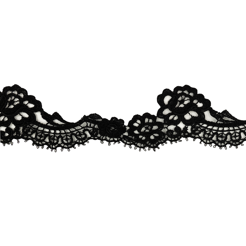 Black Scalloped Lace Trimming - 2.125