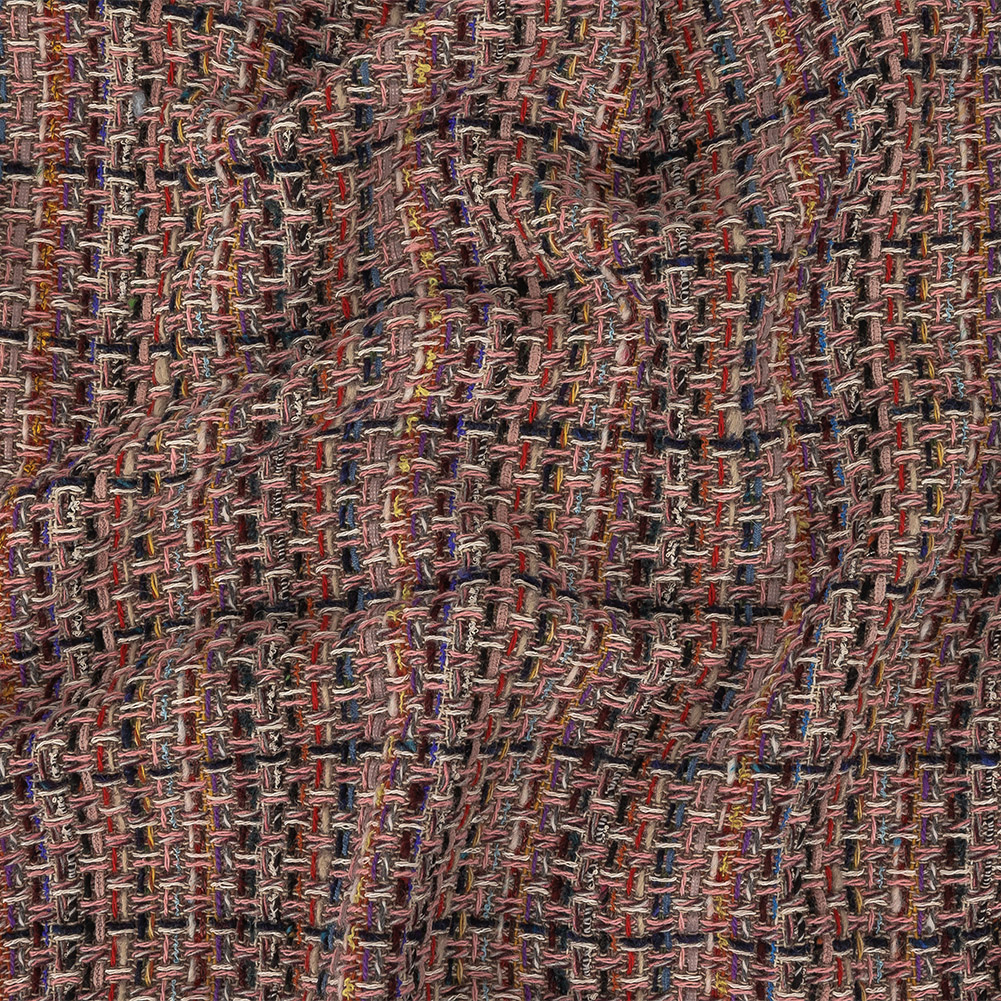Pink, Black, and Multicolor Wool Blend Tweed