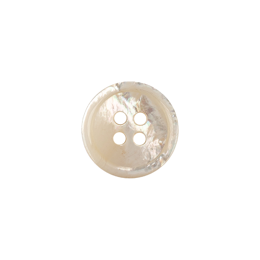 Orange Tinted Beige Narrow Rim 4-Hole Plastic Button - 22L/14mm