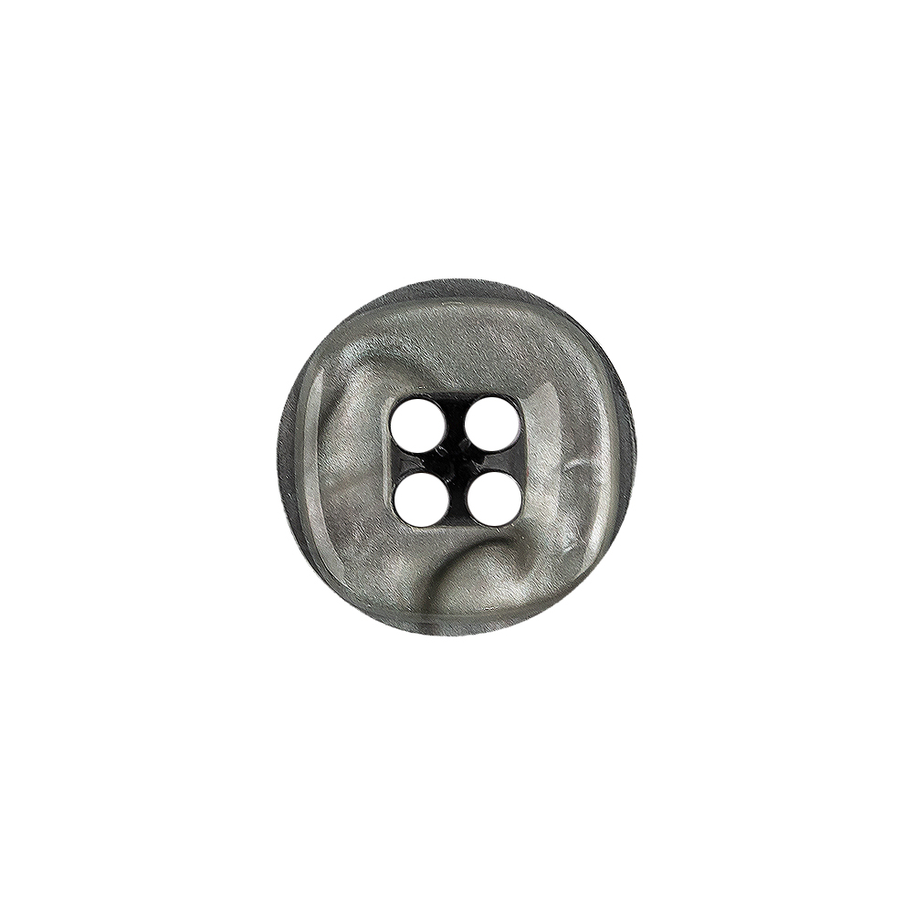 Light Smoke Gray Iridescent 3D Square Circular 4-Hole Button - 24L/15mm