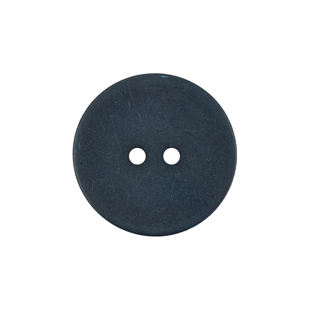 Dark Teal Blue Matte Low Convex 2-Hole Plastic Button - 36L/23mm