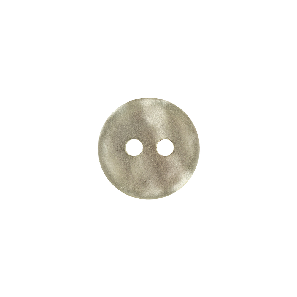 Shiny Gray Smooth Top 2-Hole Plastic Shirt Button - 20L/12.5mm