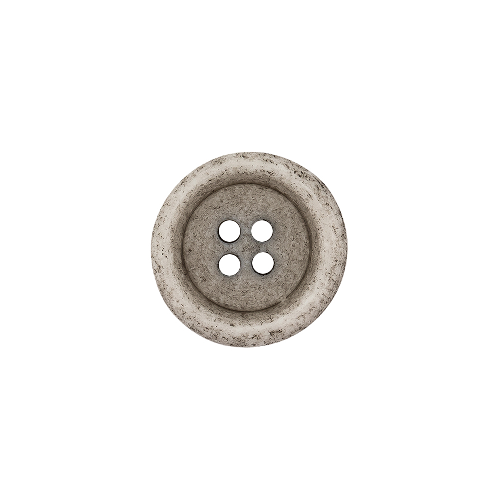 Italian Matte White and Gray Speckled 4-Hole Jacket Button - 24L/15mm
