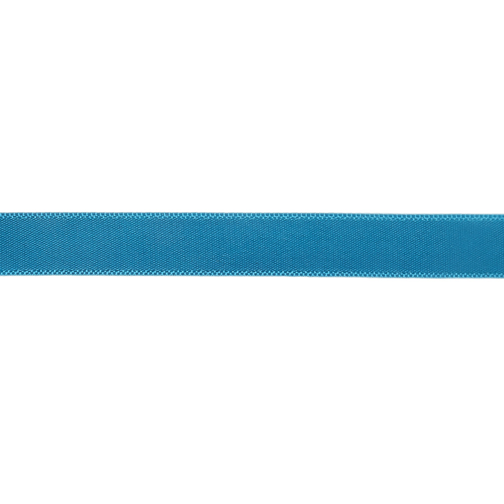Peacock Blue Single Faced Satin Ribbon - 0.4375 - Detail