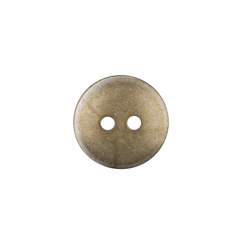 Italian Silver Brass Geometric 2-Hole Metal Saucer Button - 24L/15mm - Detail