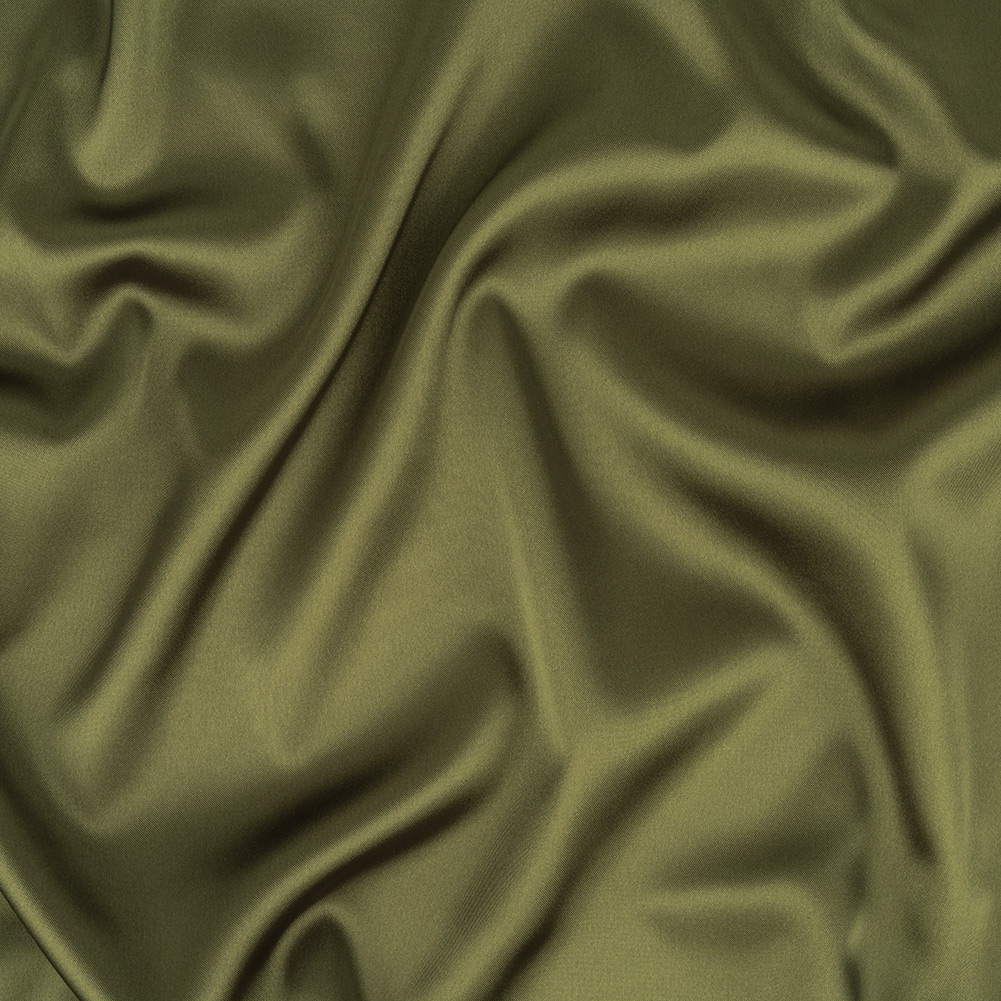 Moss Green Stretch Polyester Satin Lining