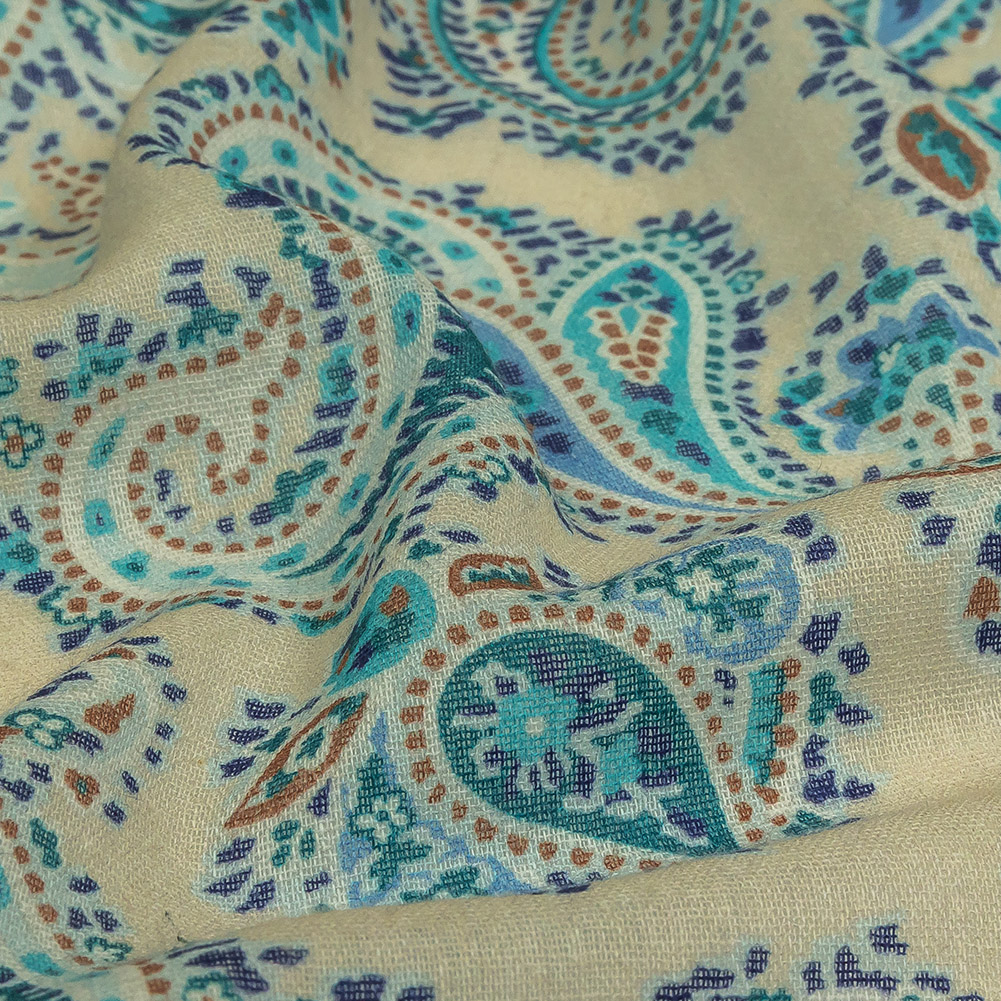 Mood Exclusive Blue Peacock Revolution Cotton Gauze - Detail