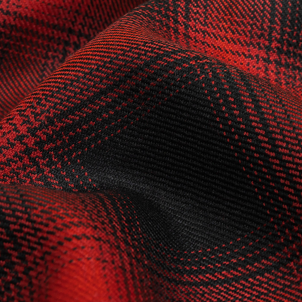Alexander Wang Red Dahlia and Black Plaid Wool Twill - Detail