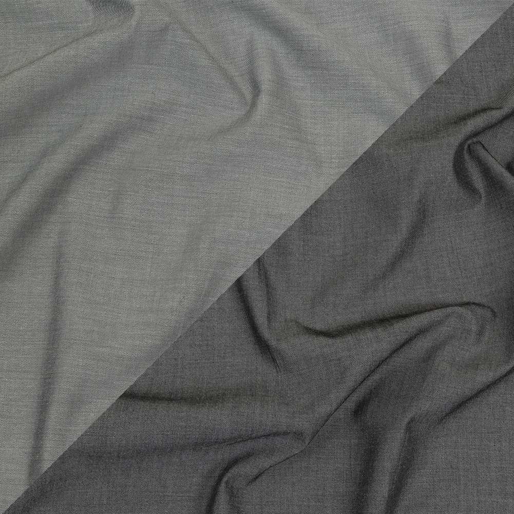 Obsidian and Ultimate Gray Double Faced Cotton Twill Shirting