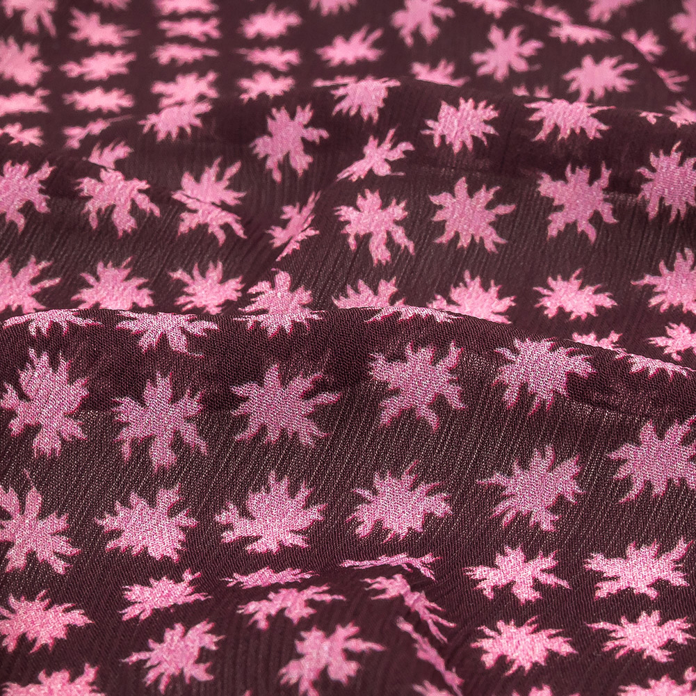 Mood Exclusive Purple Fine Fireworks Crinkled Polyester Georgette - Detail