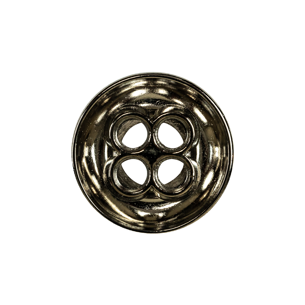Italian Nickel 4-Hole Deepwell Metal Button - 36L/23mm - Detail
