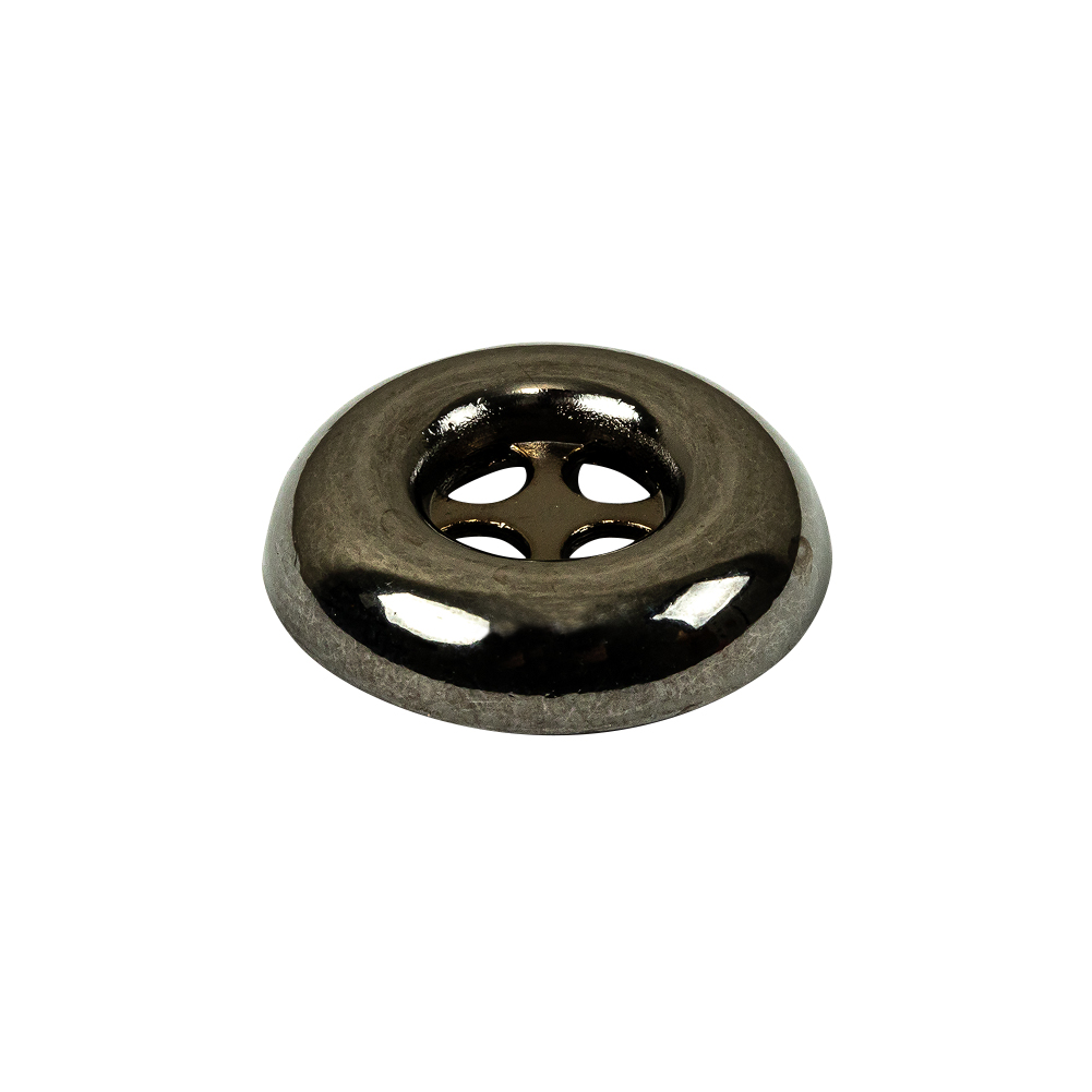 Italian Gunmetal 4-Hole Deepwell Metal Button - 36L/23mm - Folded