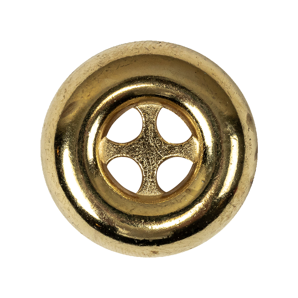 Italian Gold 4-Hole Deepwell Metal Button - 44L/28mm