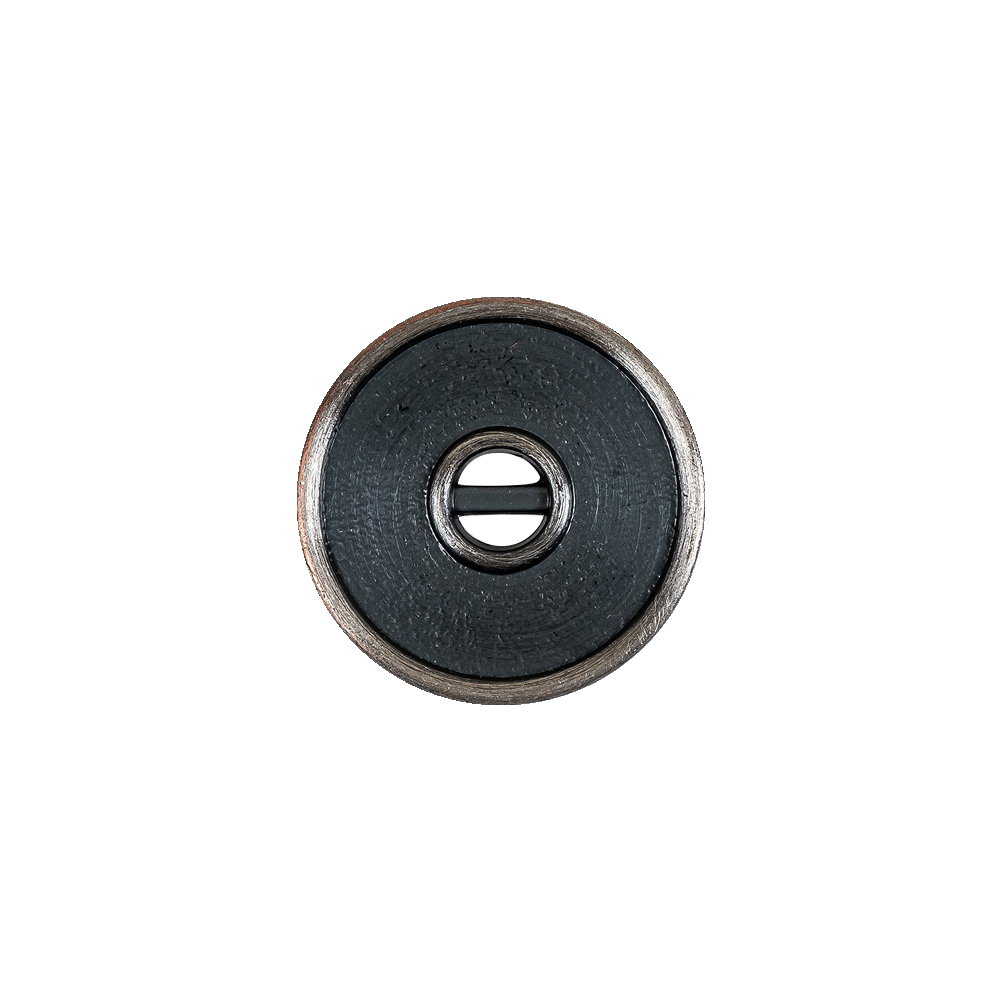 Pewter Textured Narrow Rim 2-Hole Metal Button - 25L/16mm