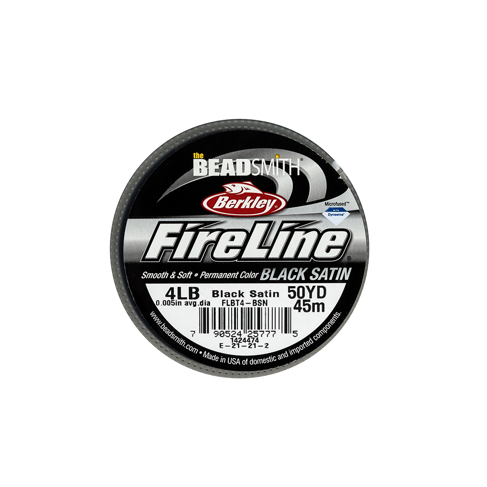 Fireline Black 4LB Microfused Braided Bead Thread - 50yd Spool