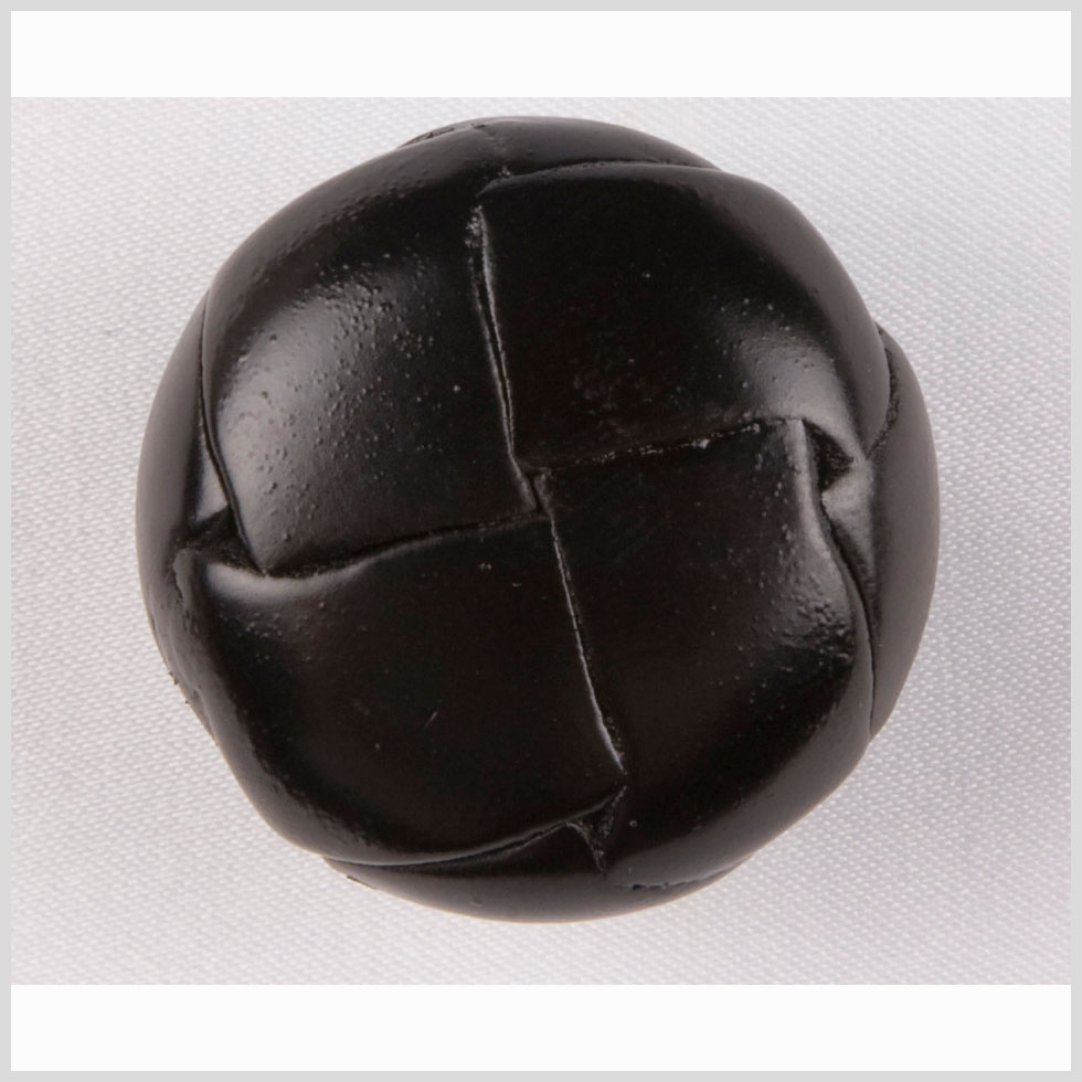 Black Leather Button - 24L/15mm