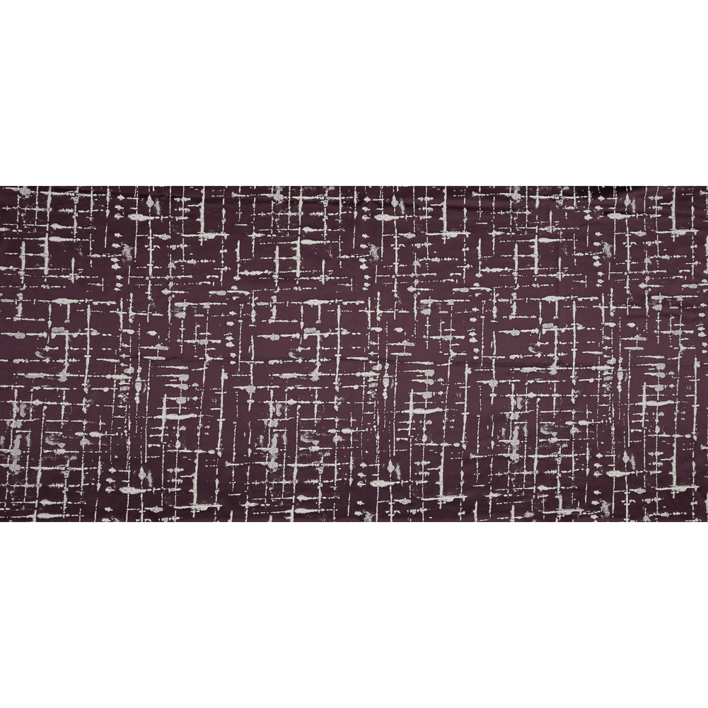 British Imported Berry Abstract Satin-Faced Jacquard - Full