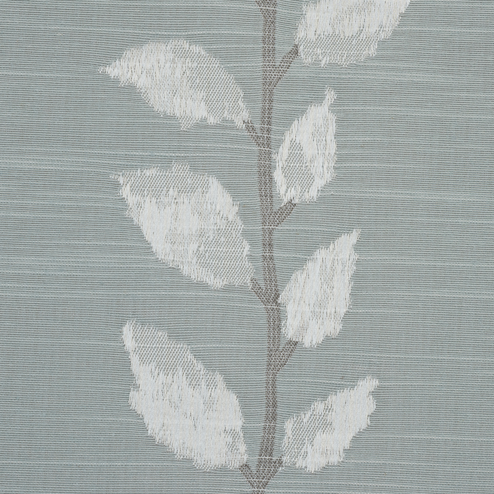 British Imported Moonstone Leafy Satin-Faced Jacquard - Detail