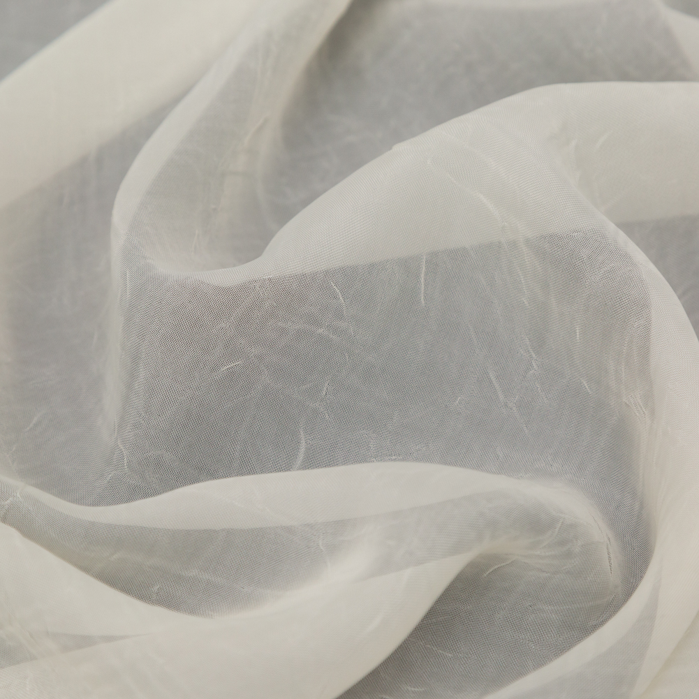 British Imported Oyster Wrinkled Drapery Sheer - Detail
