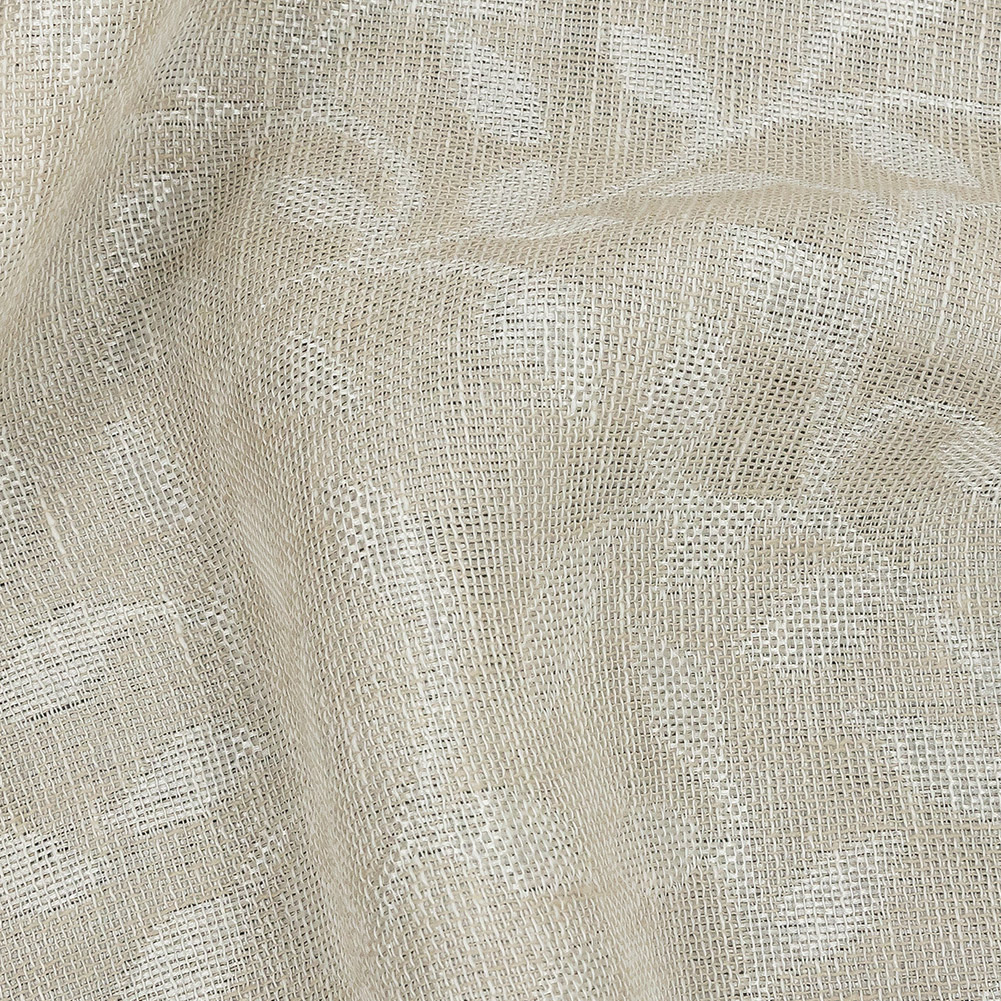 British Imported Oyster Double Width Foliage Drapery Jacquard - Detail