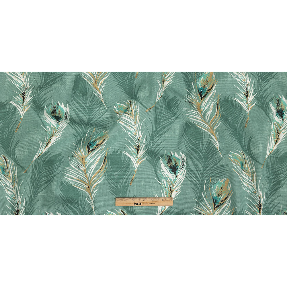 British Imported Spa Feathers Printed Cotton Canvas - Full