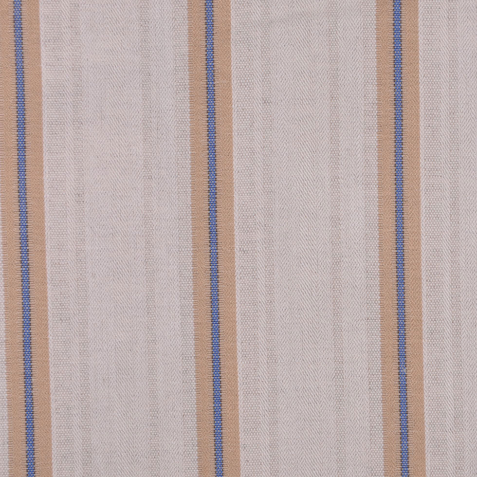 Italian Oatmeal Striped Cotton Suiting