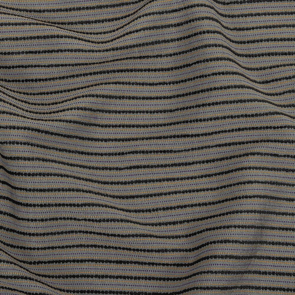 Gray, Daisy Daze and Royal Purple Striped Blended Rayon Woven